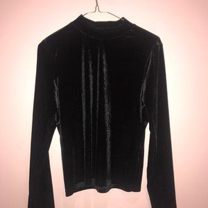 Velvet Mock Neck Shirt